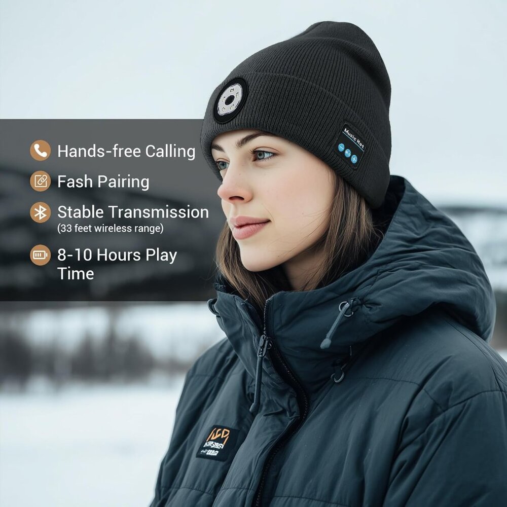 Bluetooth Beanie With Light, Led Beanie With Buil… - image 4